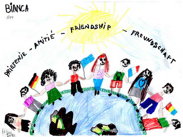 Un dessin de Bianca pour remercier la famille qui l'a gte